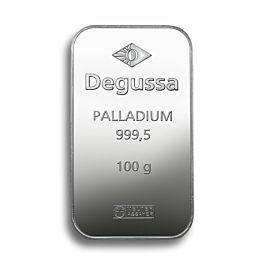 degussa goldhandel 401000 100g degussa palladiumbarren front